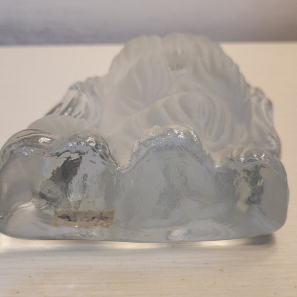 Vintage Viking Frosted Glass Dog Decor Hand made Paperweight - Picture 4 of 6